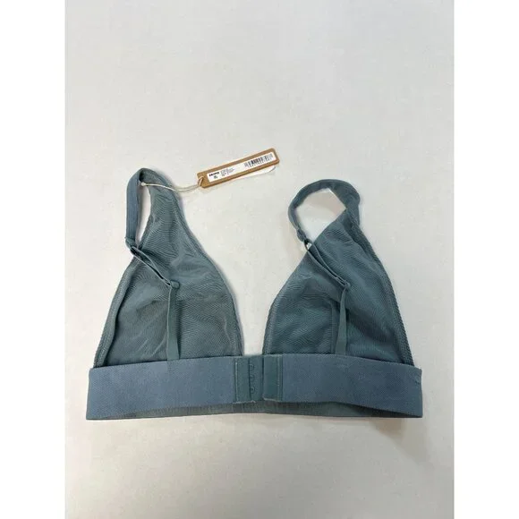 SKIMS Cotton Rib Plunge Bralette Kyanite Size Small NWT - Picture 7 of 8